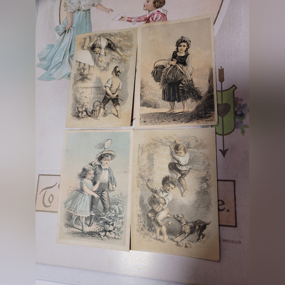Vintage Illustration Postcards Set